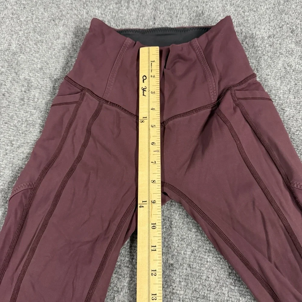 Lululemon Leggings Womens 2 Maroon Crop 23